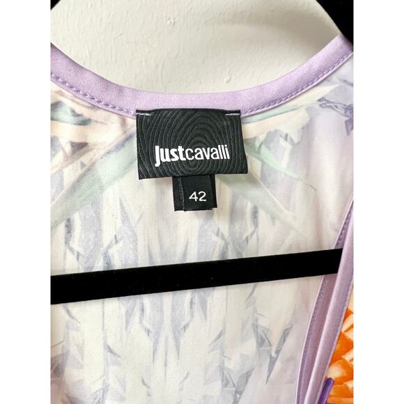 Just Cavalli Leo Giraffe Printed Bodycon Jersey Tank Dress Violet Womens 42 / M - Picture 4 of 6